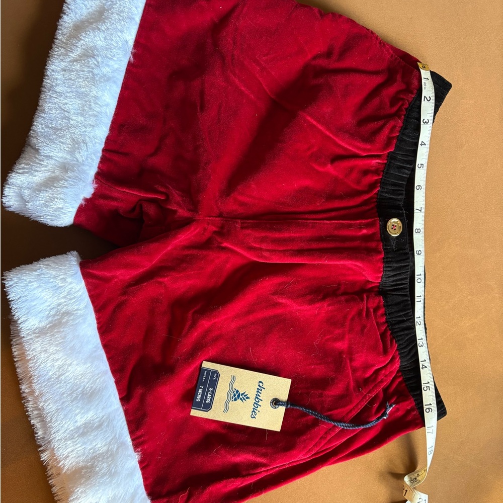 Chubbies “Ol St. Nicks” Red and White Shorts, 7in inseam